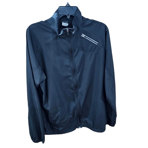 Nike Other - Nike Black Windbreaker with Lightweight Design and Stand-Up Collar size L
